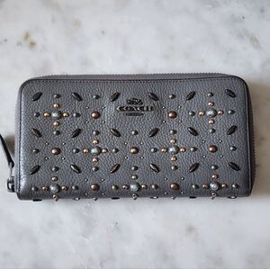 Authentic Coach Gray Studded Wallet